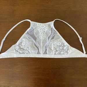 VS White Mesh Halter Bralette size: S